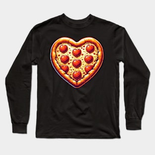 Pizza Lover Heart Shape Long Sleeve T-Shirt